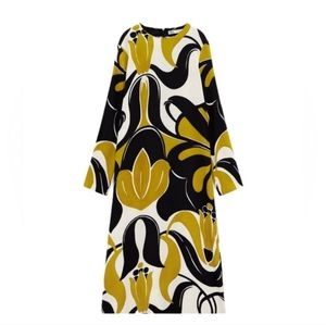 Nwt Zara printed mod midi dress (size M) rare